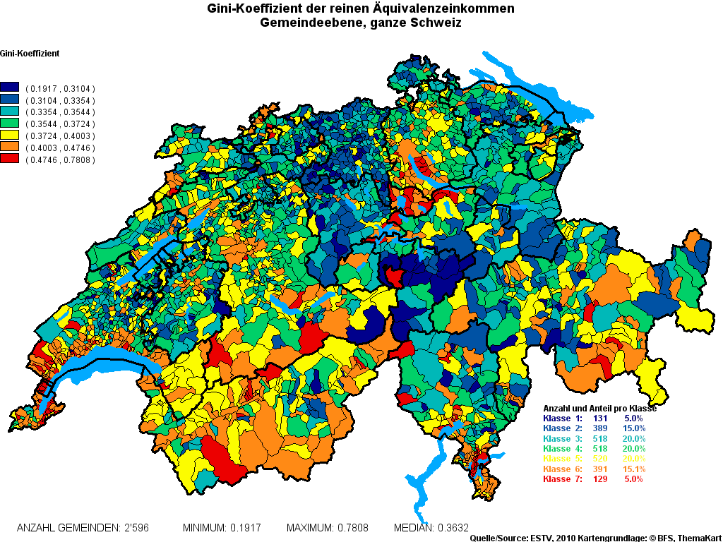 Choropleth map of rvariable