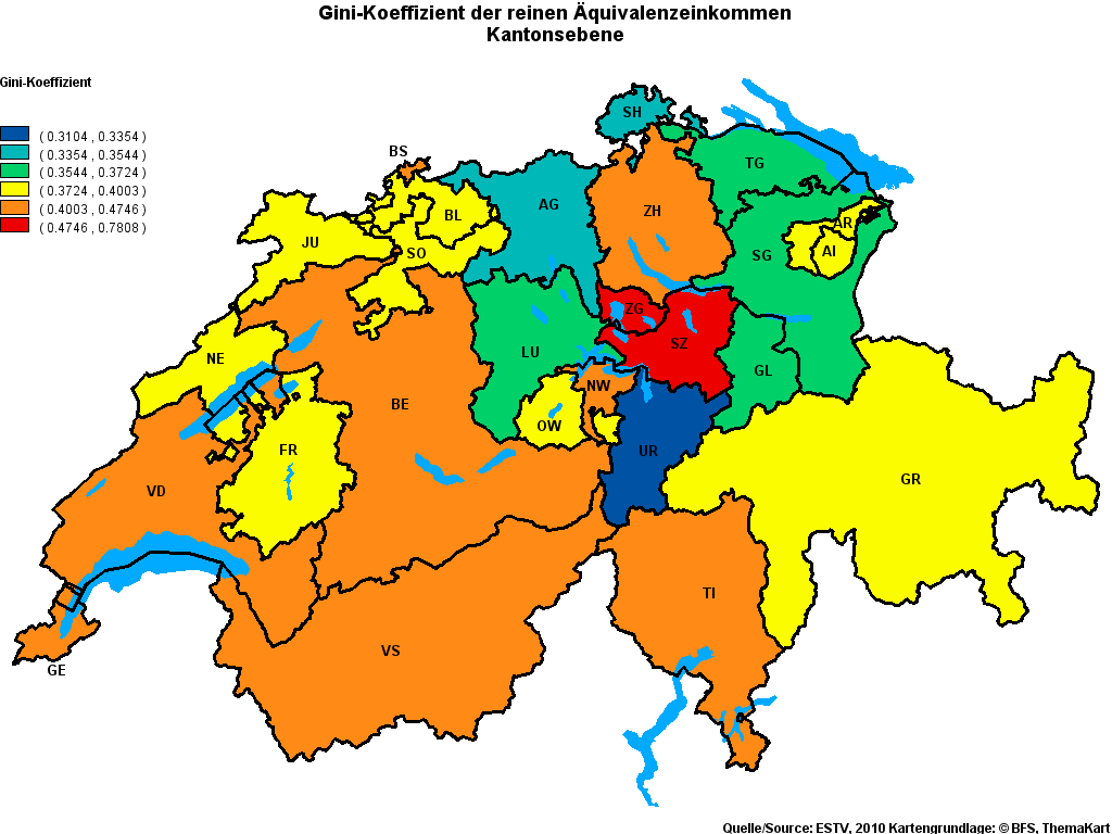 Choropleth map of rvariable