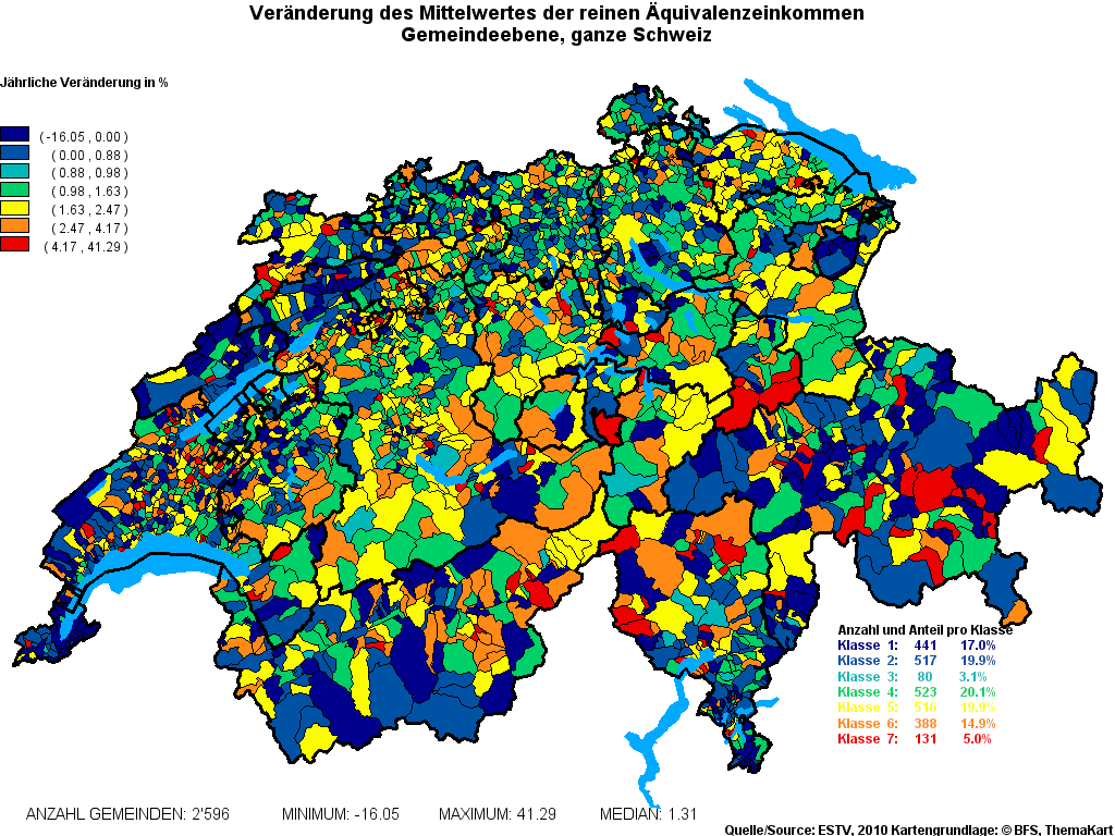 Choropleth map of rvariable