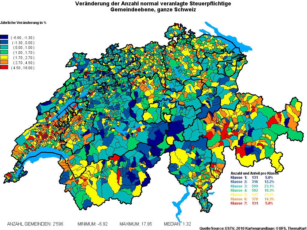 Choropleth map of rvariable