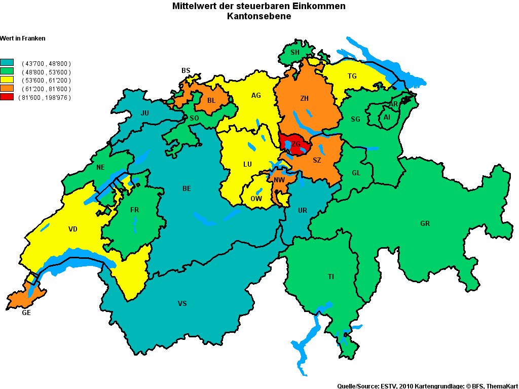 Choropleth map of rvariable