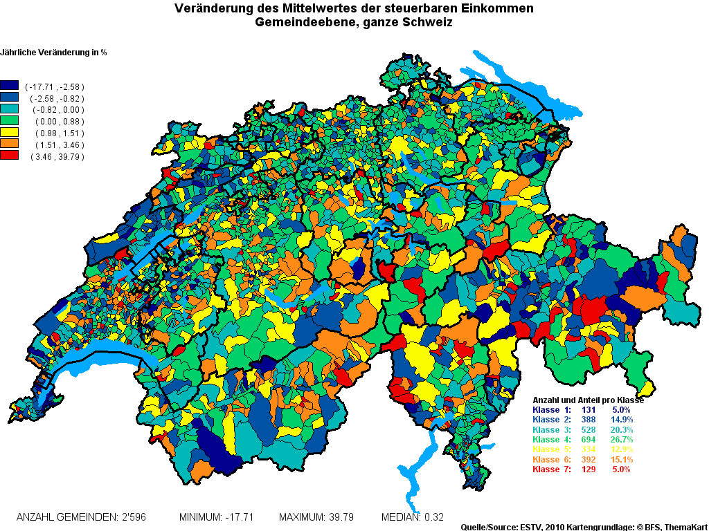 Choropleth map of rvariable