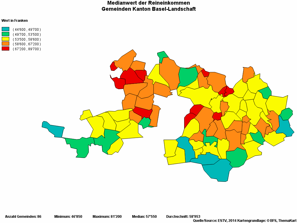 Choropleth map of rvariable