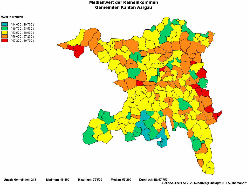 Choropleth map of rvariable