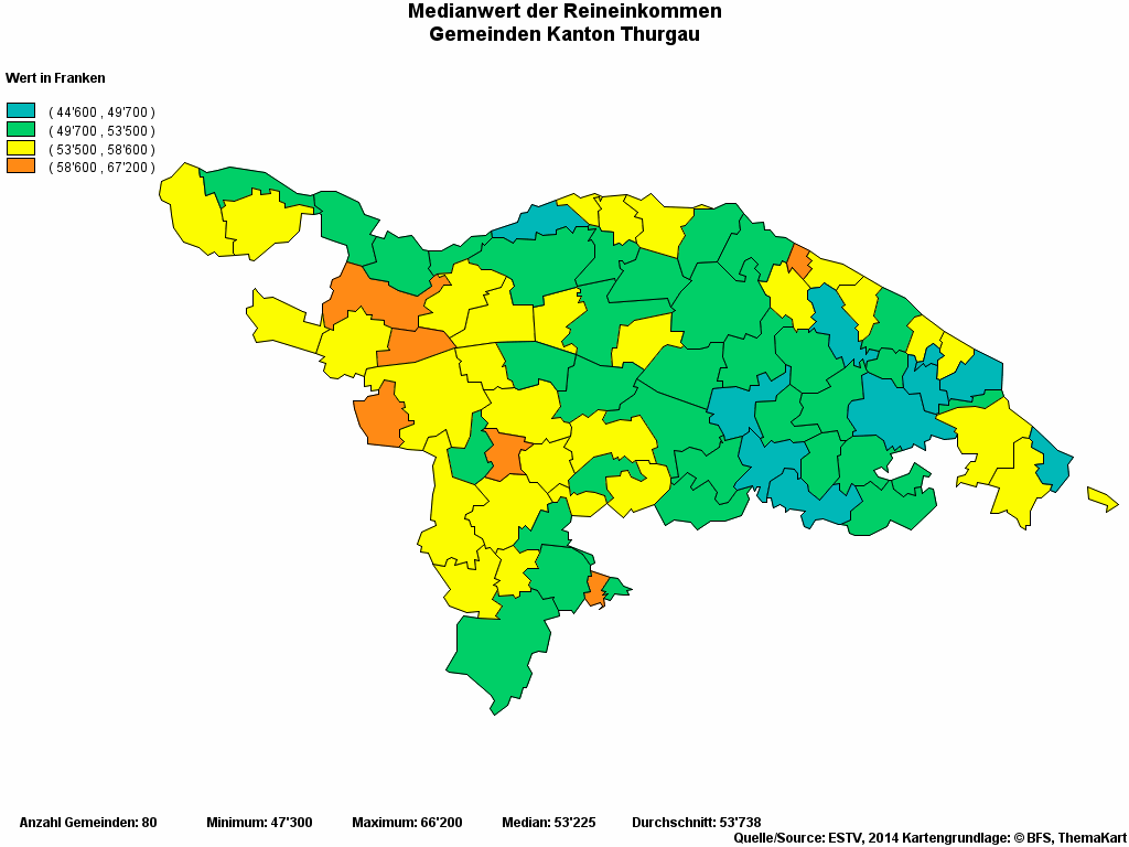 Choropleth map of rvariable