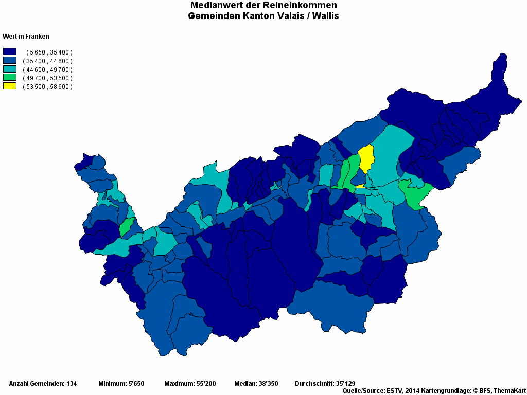 Choropleth map of rvariable