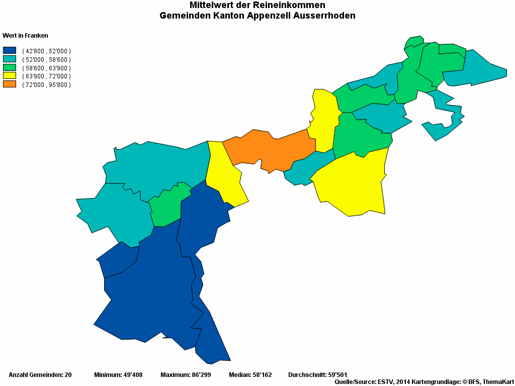 Choropleth map of rvariable