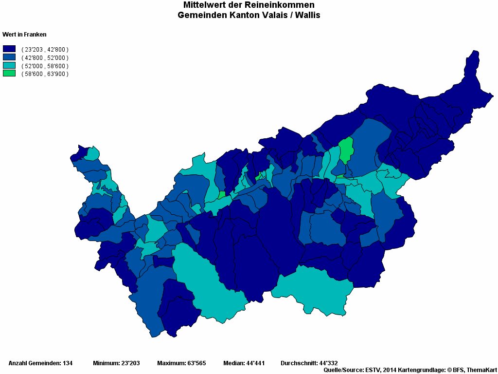 Choropleth map of rvariable
