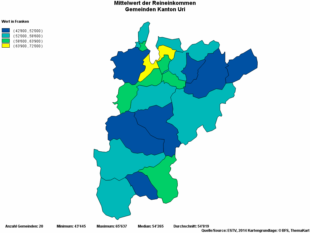 Choropleth map of rvariable