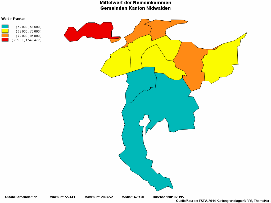 Choropleth map of rvariable