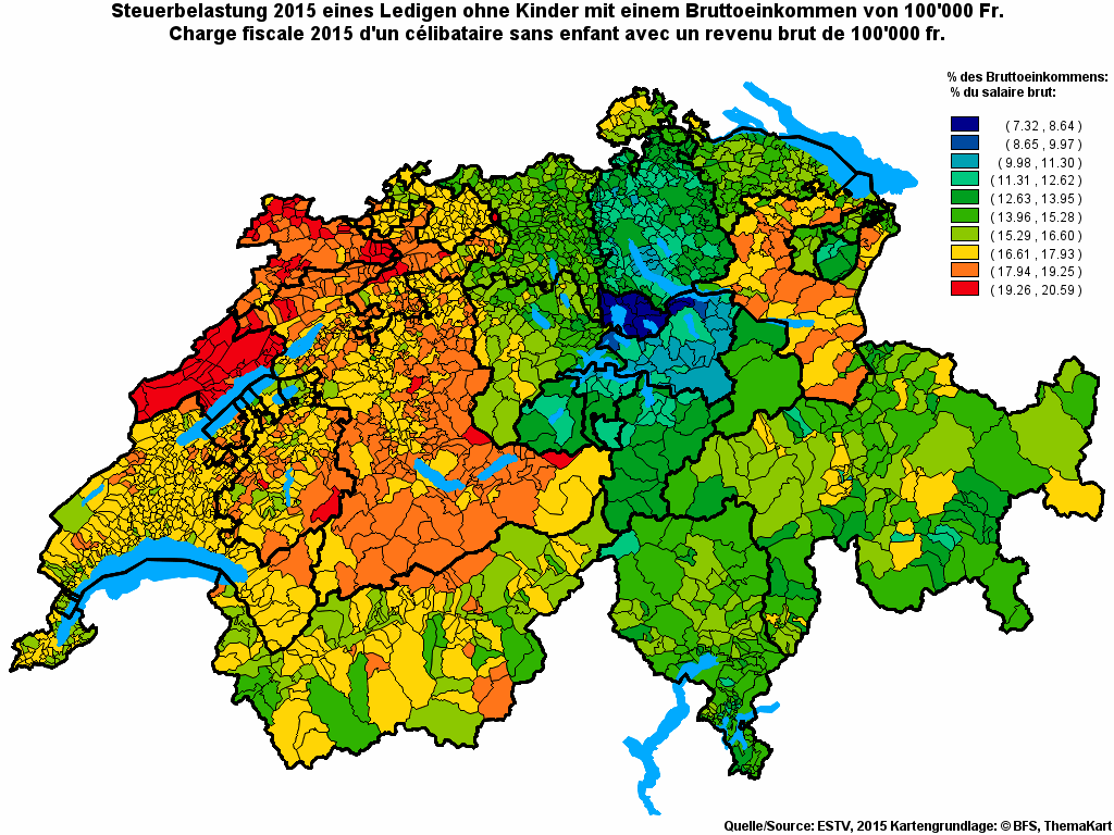 Choropleth map of rf18