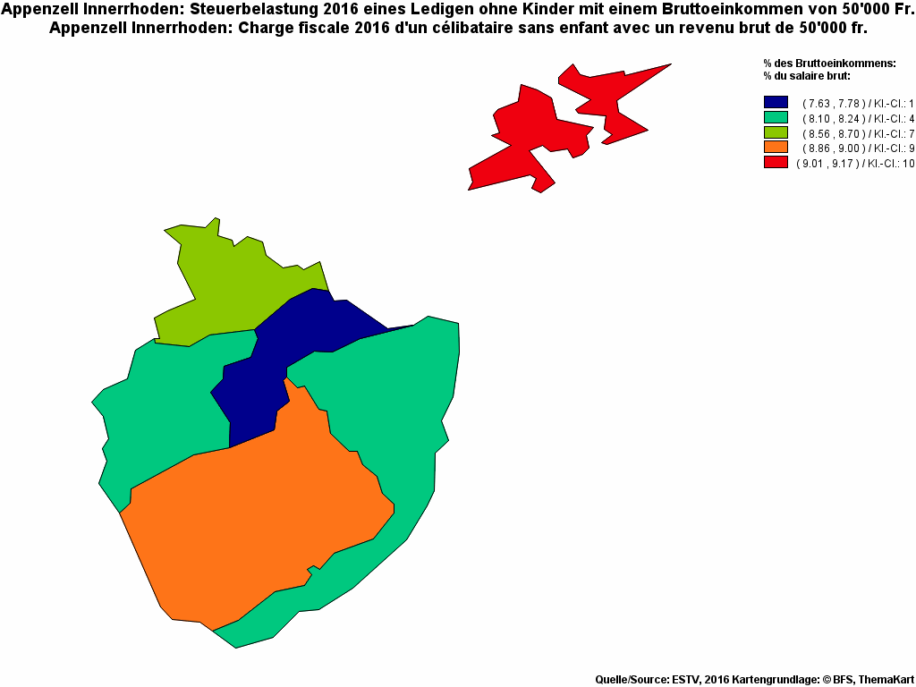 Choropleth map of rf13