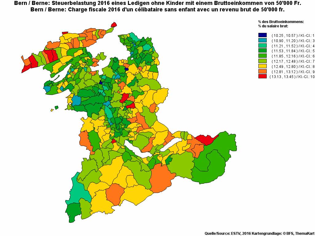 Choropleth map of rf13