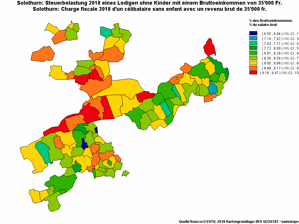 Choropleth map of rf10