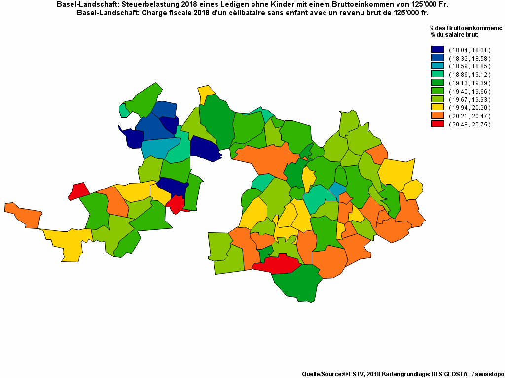 Choropleth map of rf19