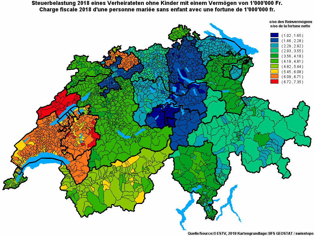 Choropleth map of rf18