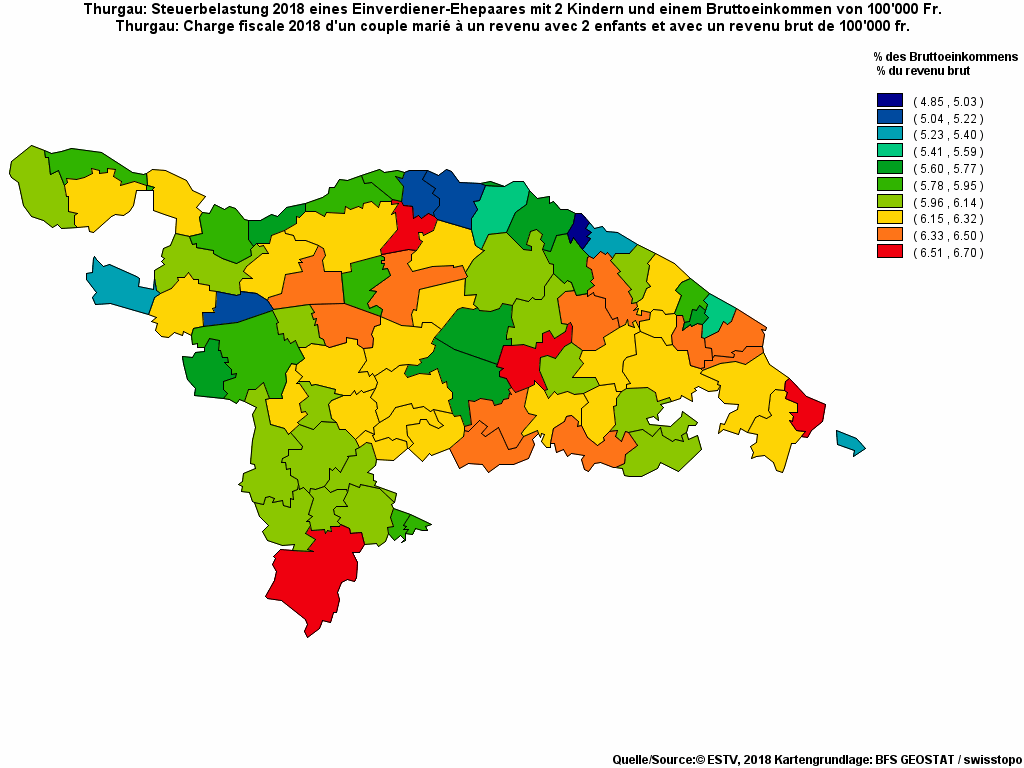 Choropleth map of rf18
