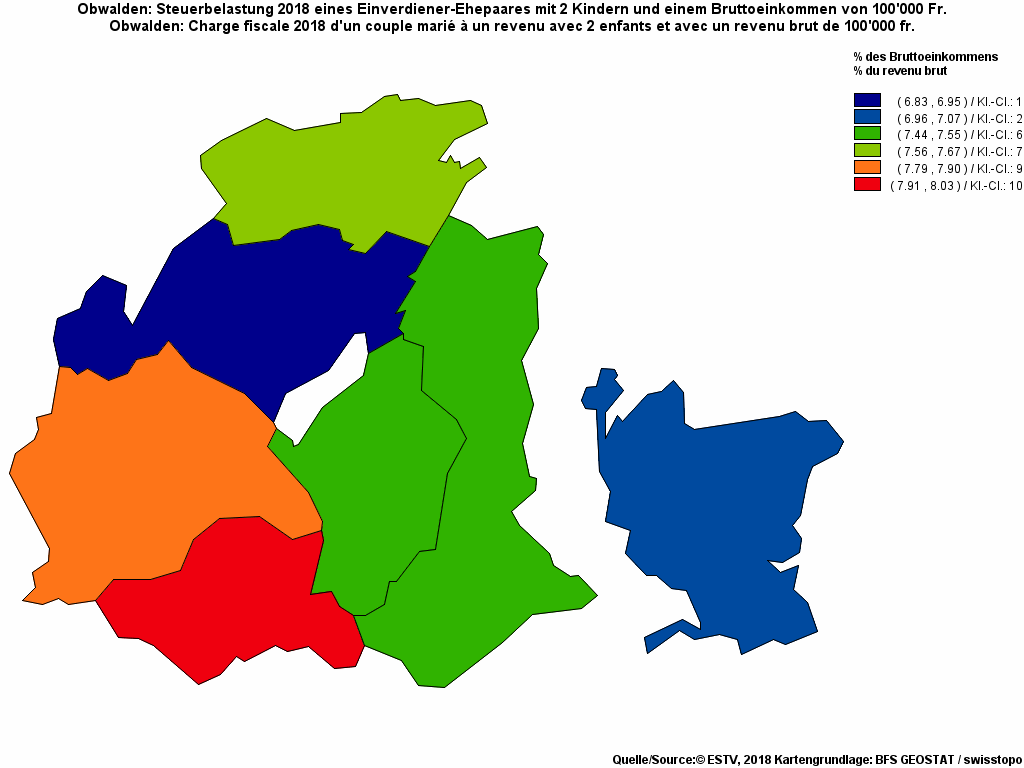 Choropleth map of rf18