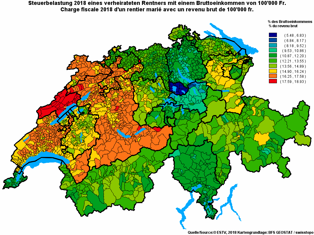 Choropleth map of rf18
