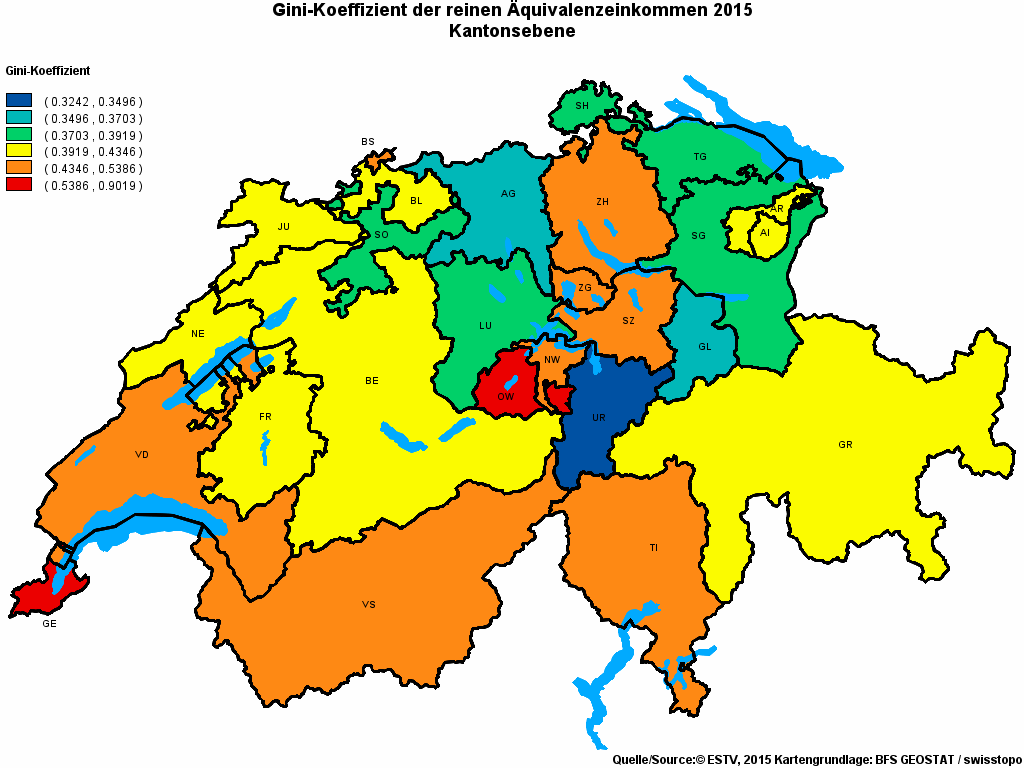 Choropleth map of rvariable