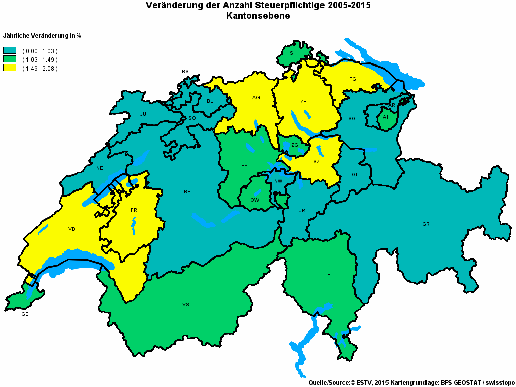 Choropleth map of rvariable