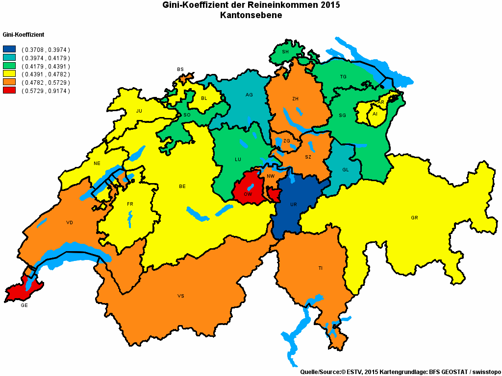 Choropleth map of rvariable