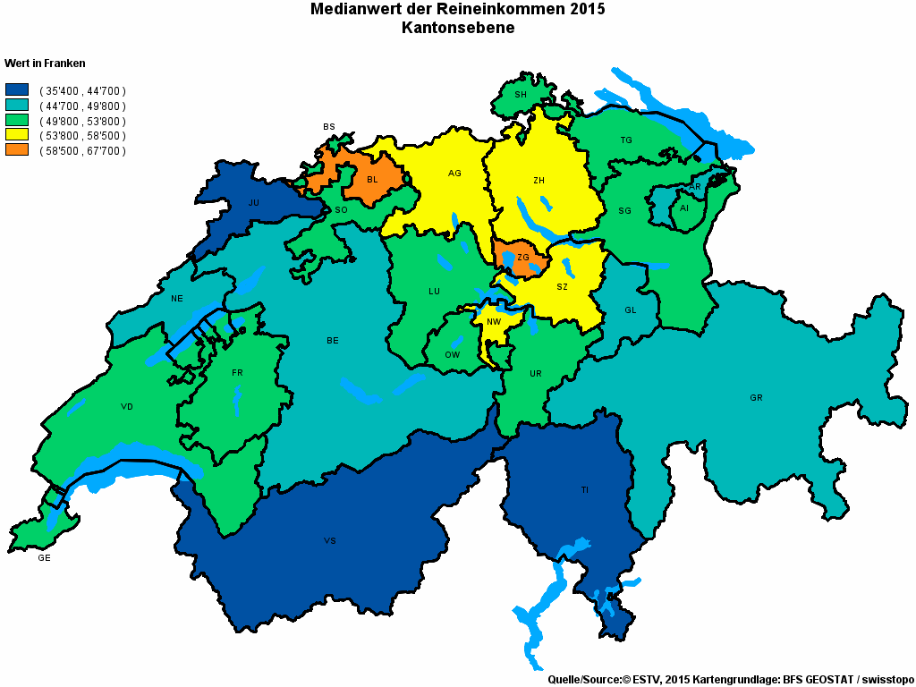 Choropleth map of rvariable