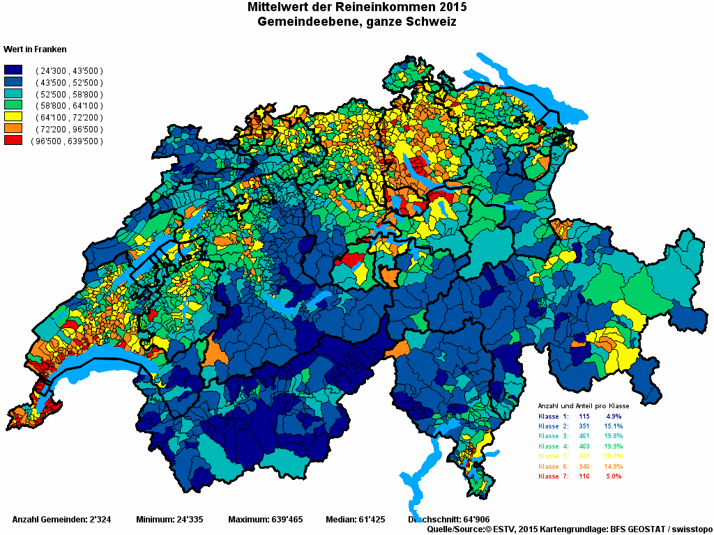 Choropleth map of rvariable