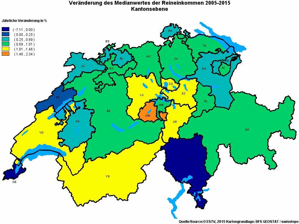 Choropleth map of rvariable