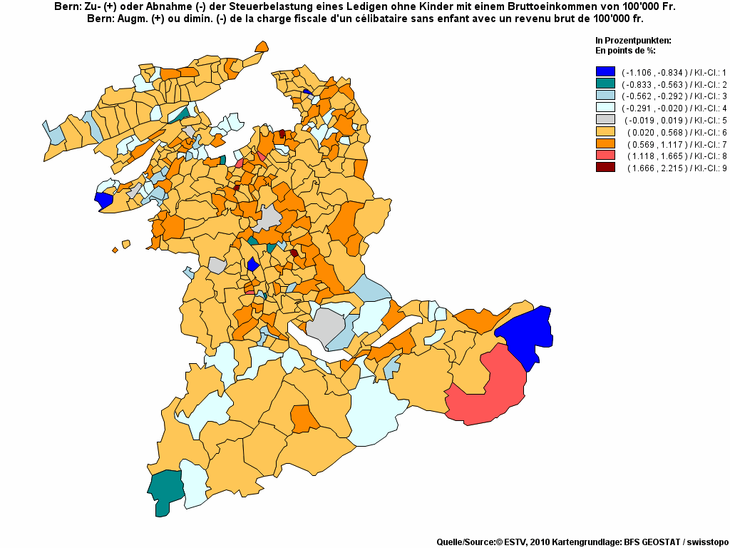 Choropleth map of rf18