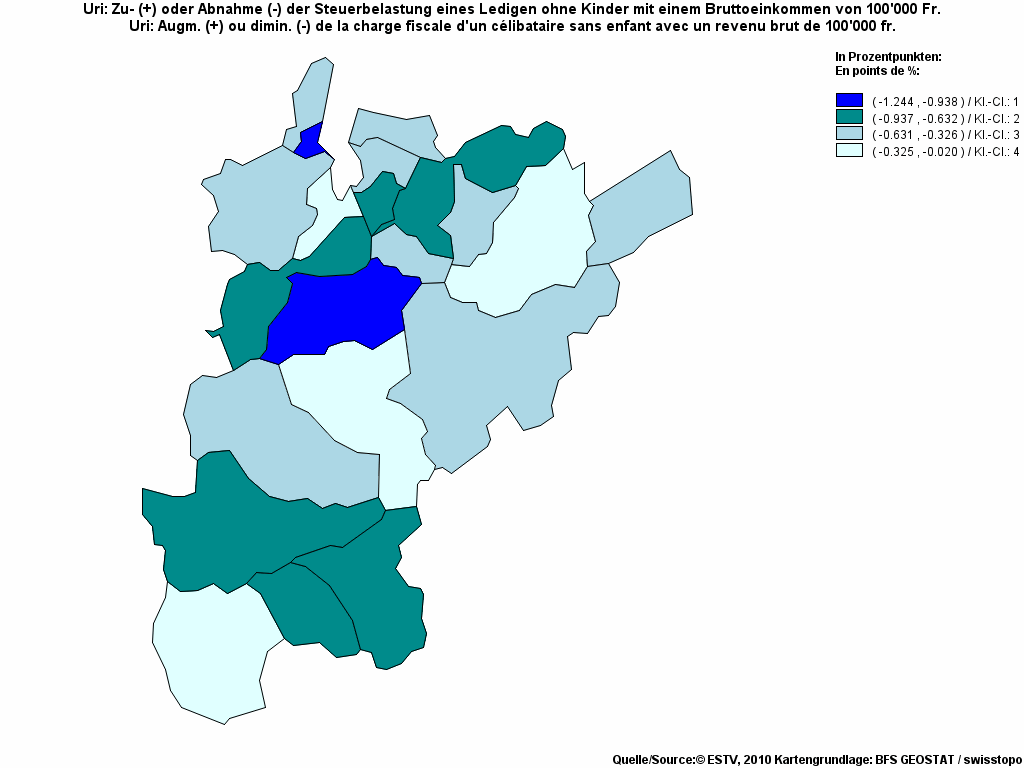 Choropleth map of rf18