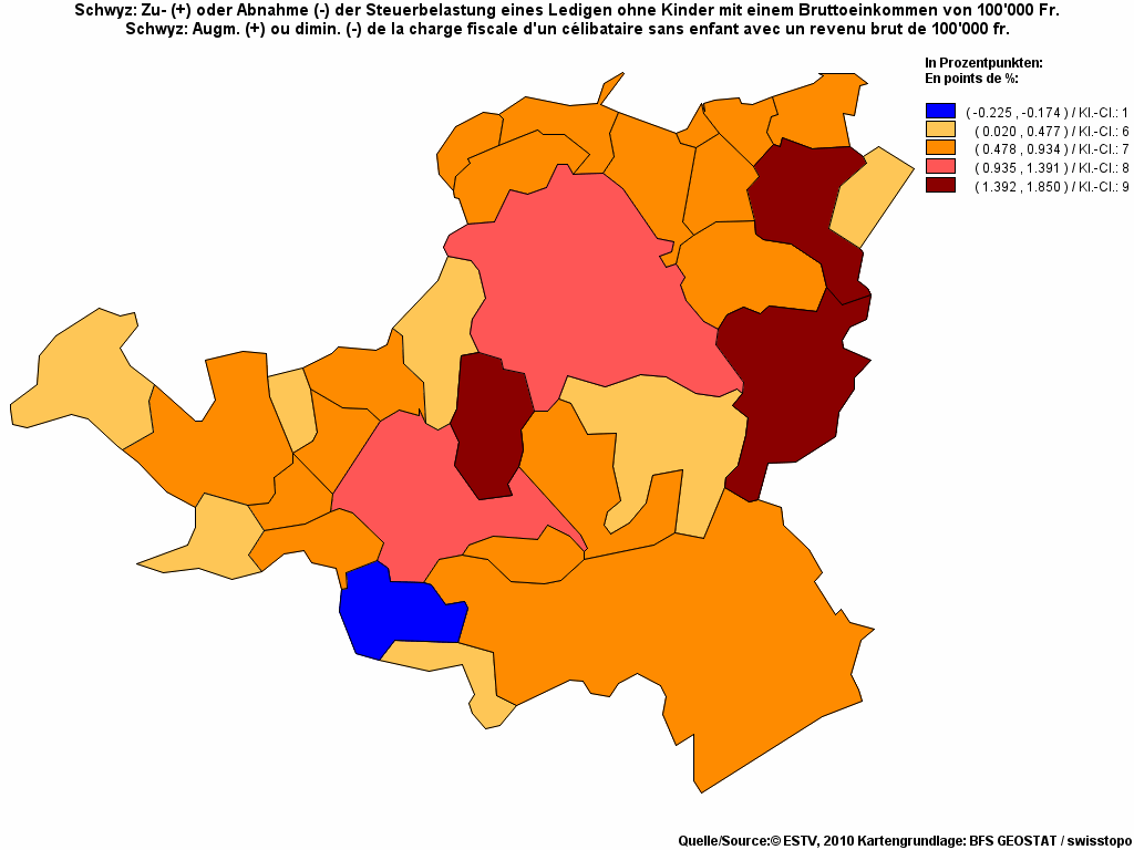 Choropleth map of rf18