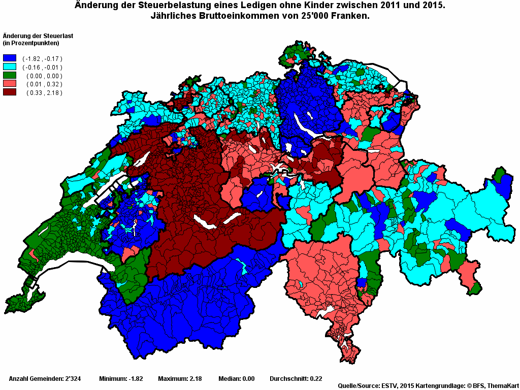 Choropleth map of rvari