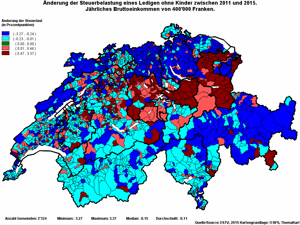 Choropleth map of rvari