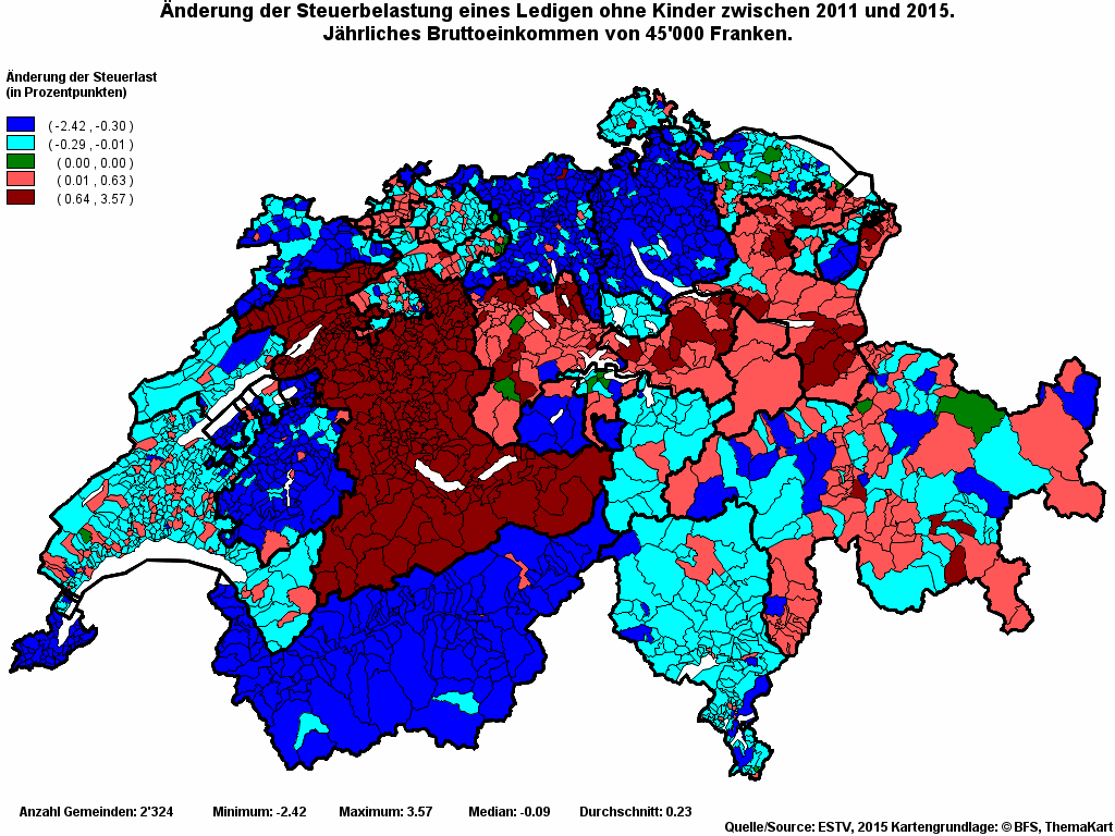 Choropleth map of rvari