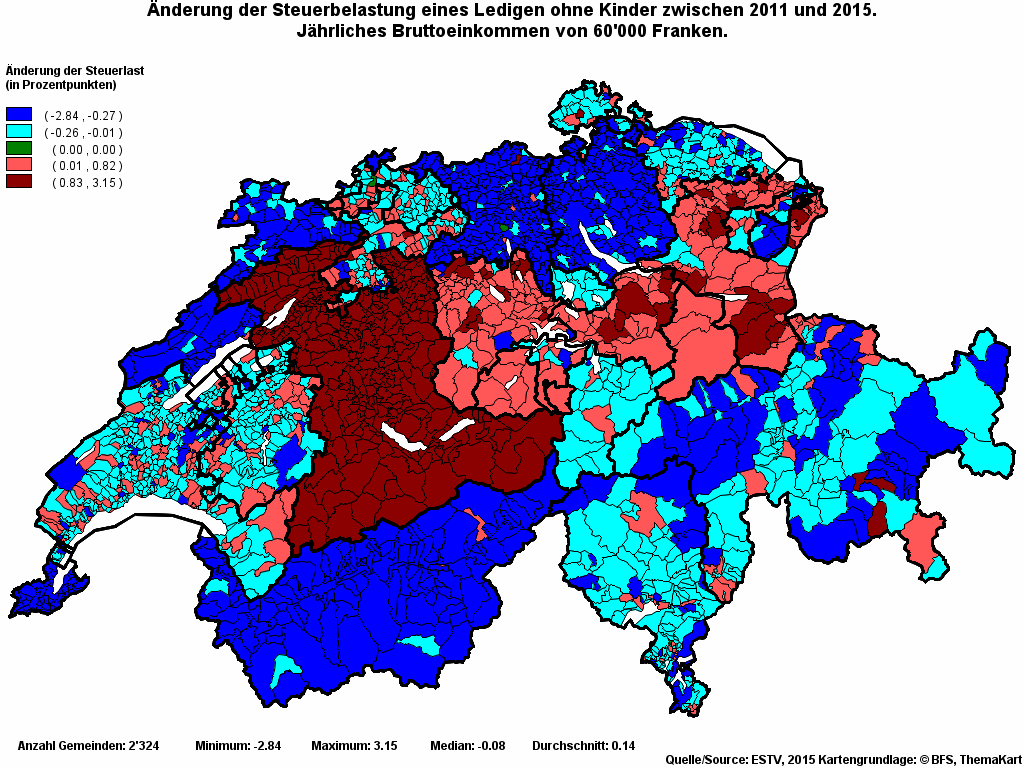 Choropleth map of rvari