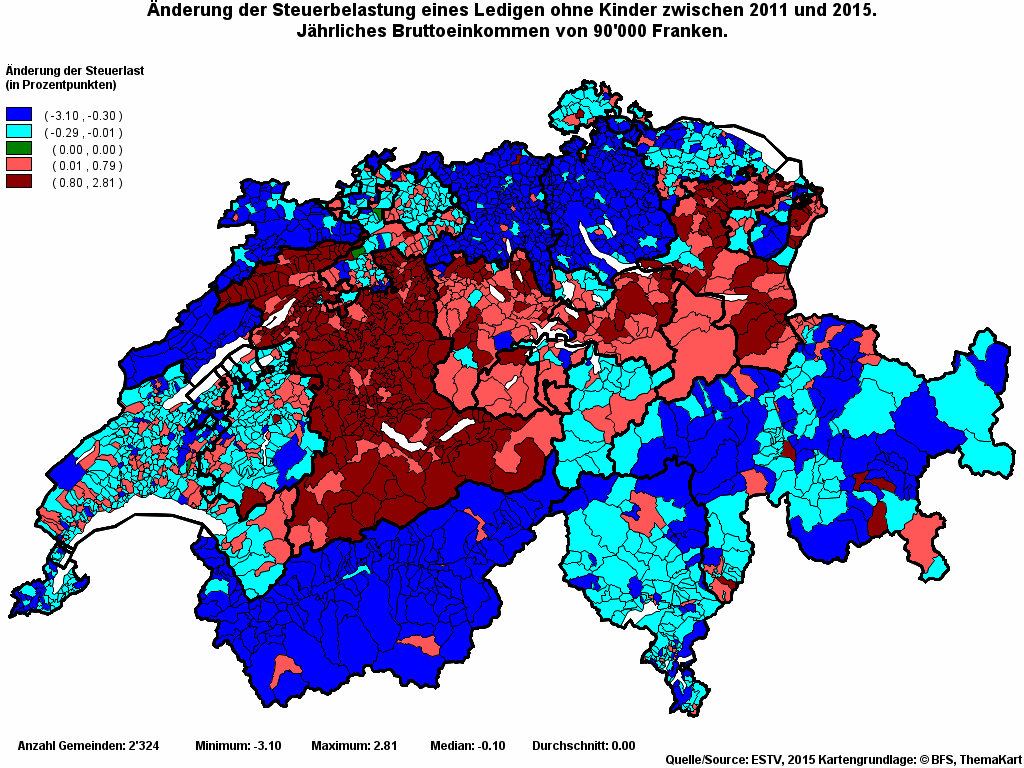 Choropleth map of rvari