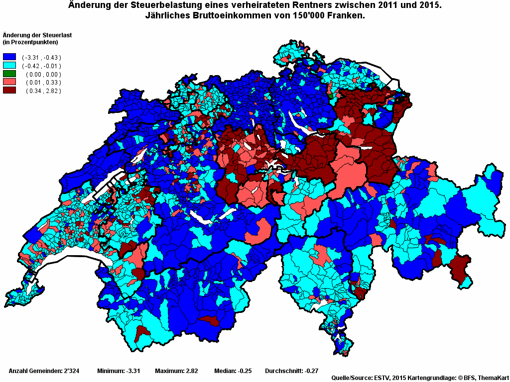 Choropleth map of rvari