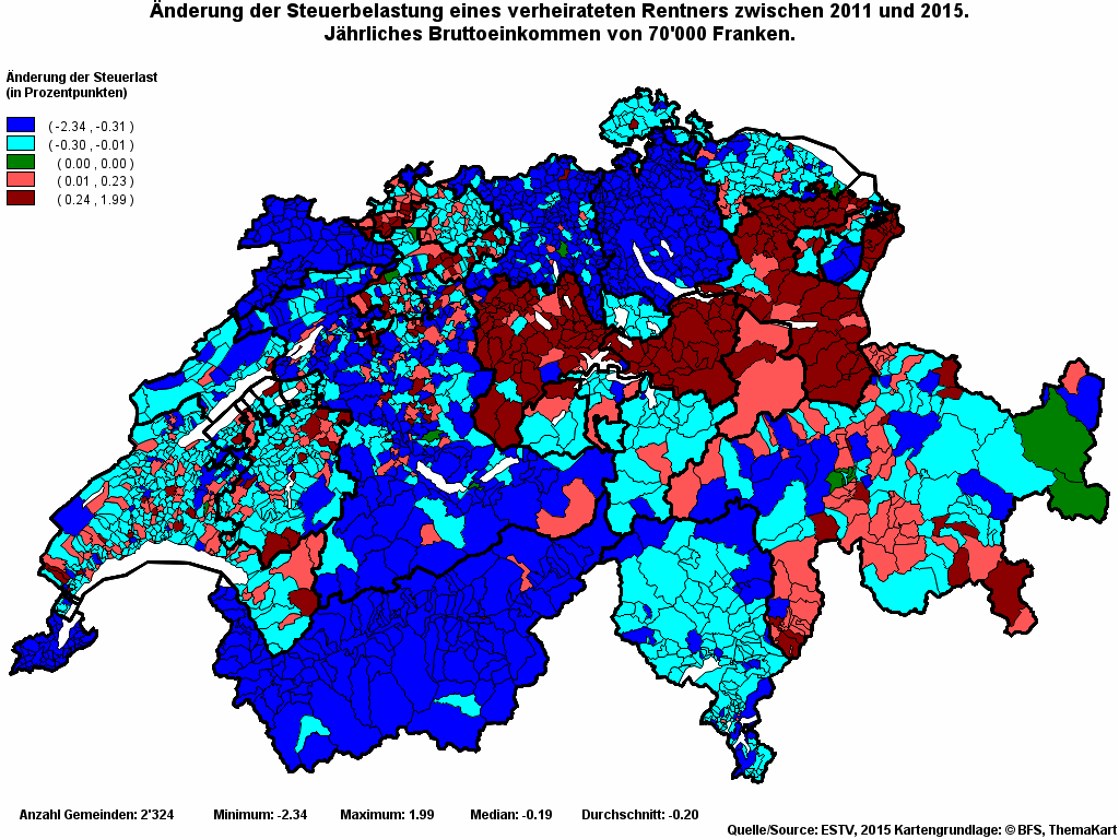 Choropleth map of rvari