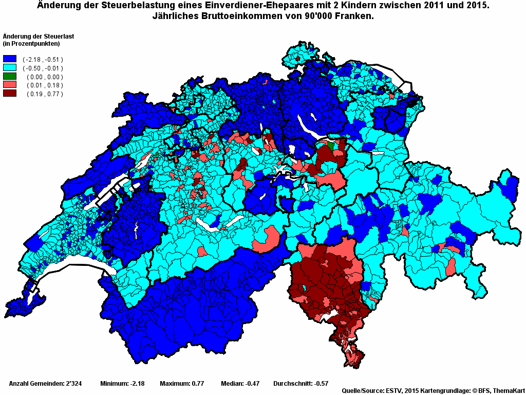 Choropleth map of rvari