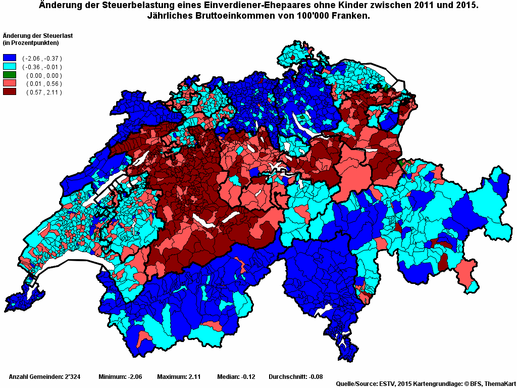Choropleth map of rvari