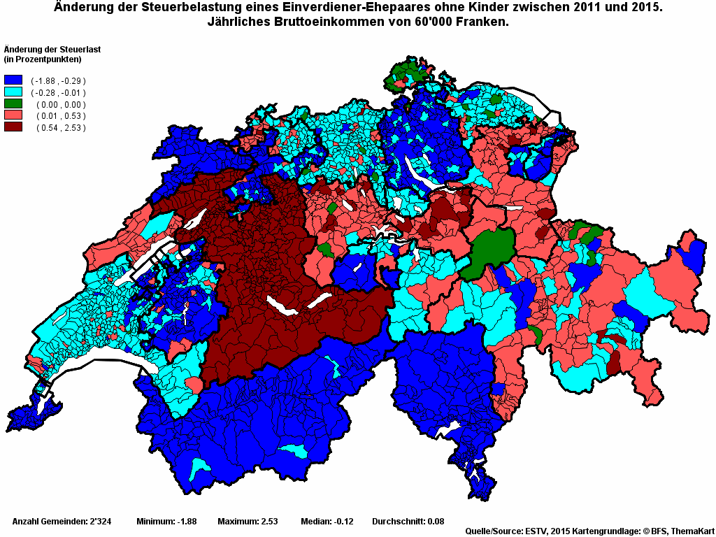 Choropleth map of rvari