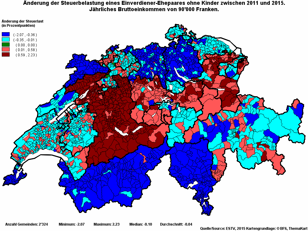 Choropleth map of rvari