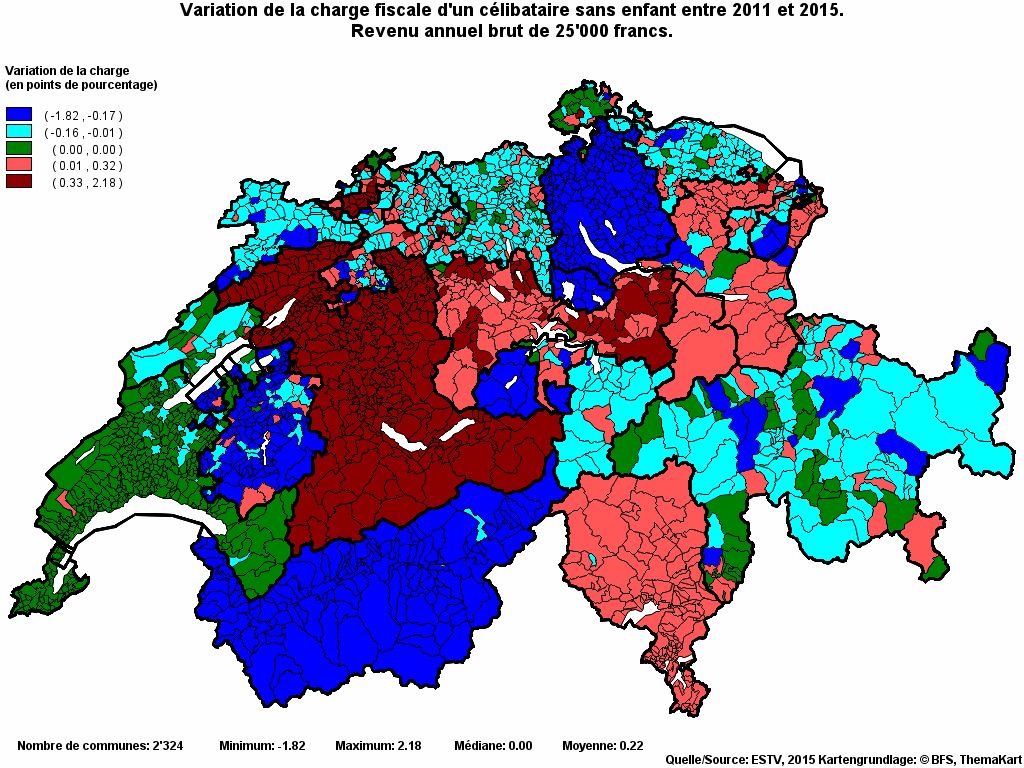 Choropleth map of rvari