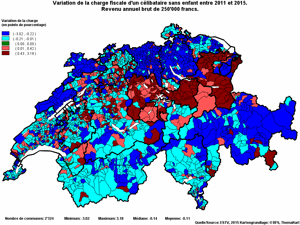Choropleth map of rvari