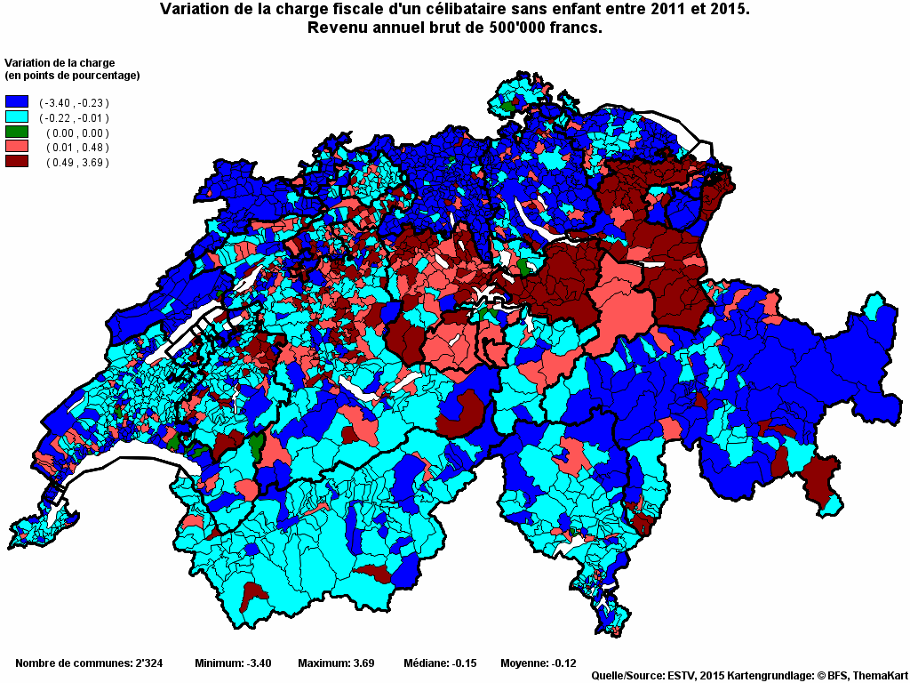 Choropleth map of rvari