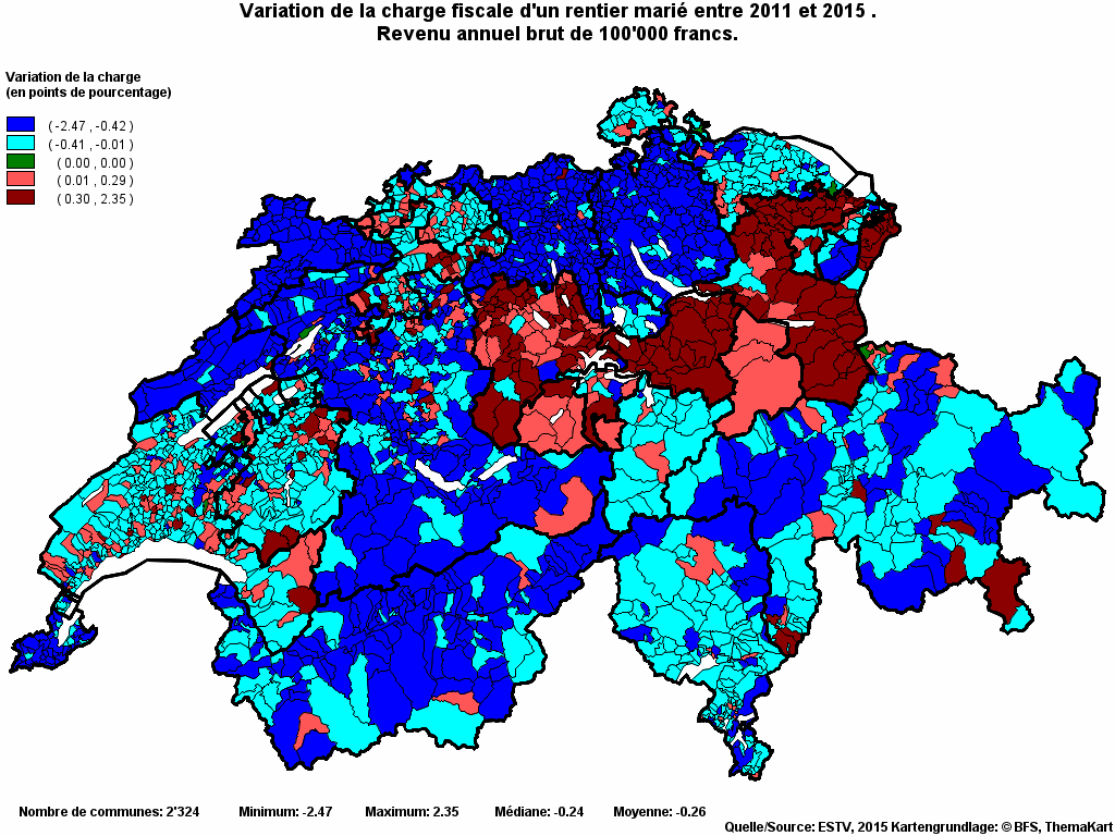 Choropleth map of rvari