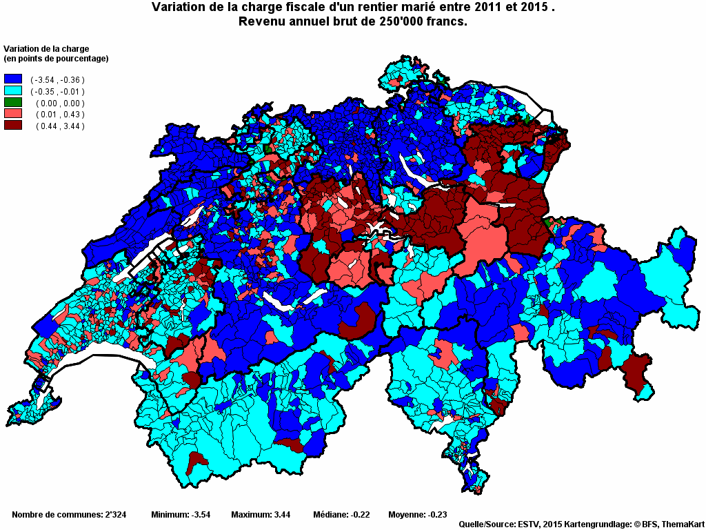 Choropleth map of rvari