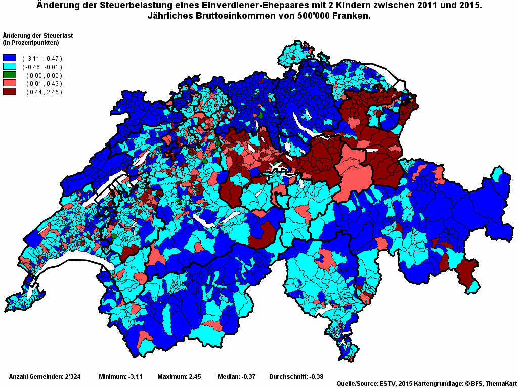Choropleth map of rvari