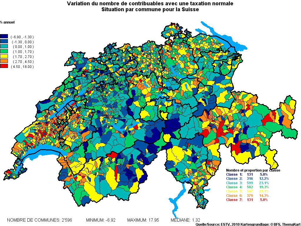 Choropleth map of rvariable